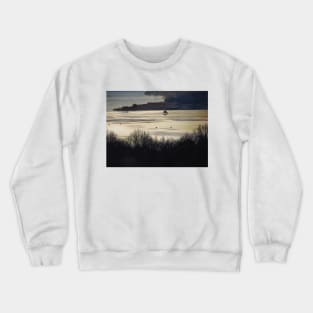 Lake reflection waves landscapes Crewneck Sweatshirt